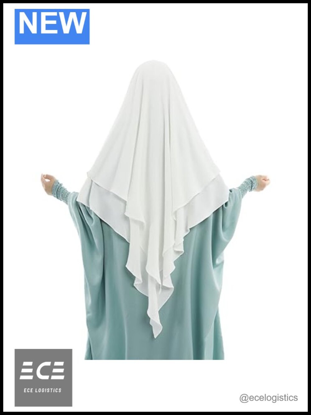 Muslim Prayer Hijab 2 Layer Soft Breathable Polyester Cotton Instant Long Wrap